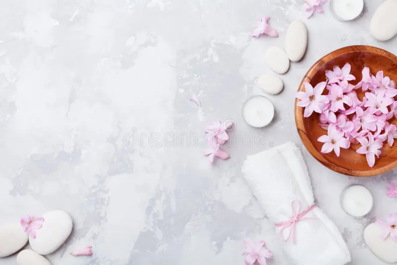 Floral petal bath with fresh flowers at 22 Ayur